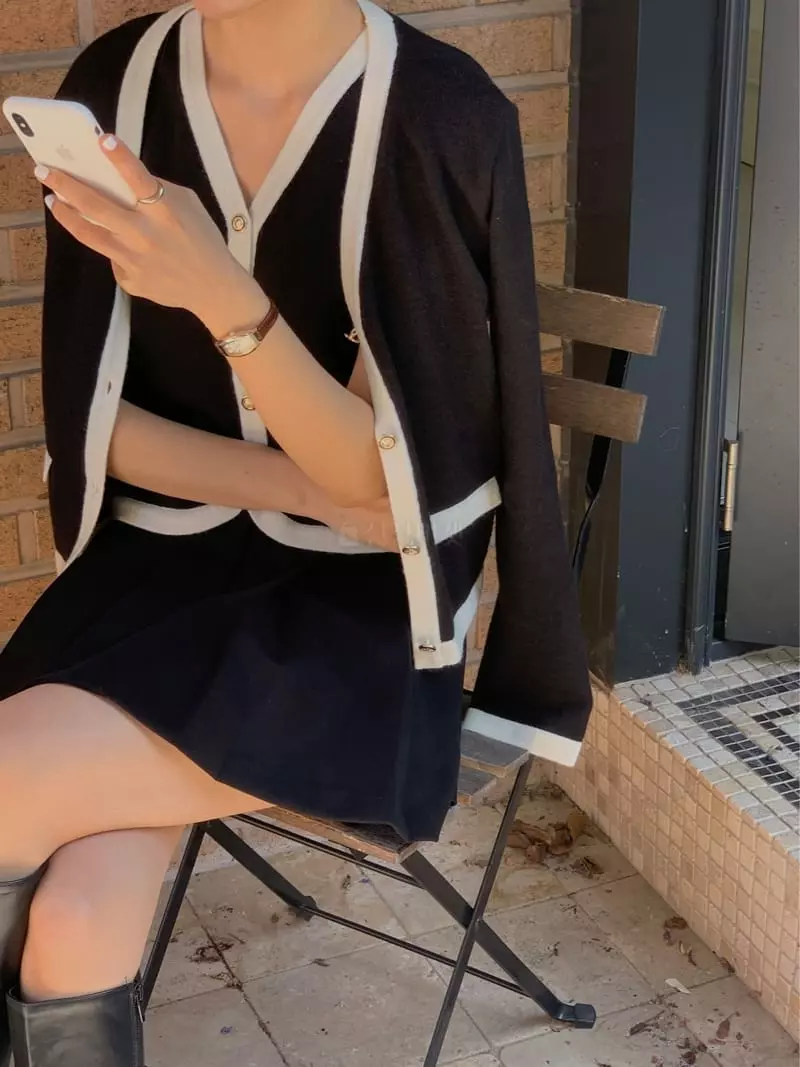Chapter - Korean Women Fashion - #pursuepretty - Sha Color Cardigan Knit Set - 7