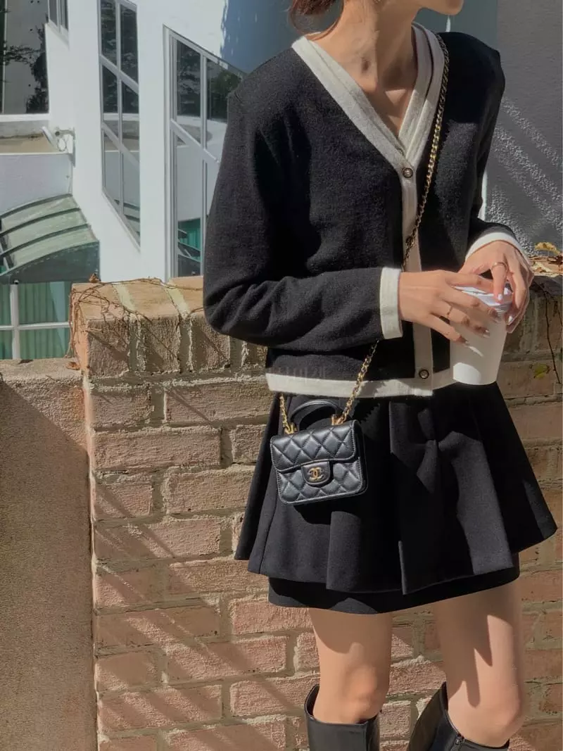 Chapter - Korean Women Fashion - #restrostyle - Sha Color Cardigan Knit Set - 8