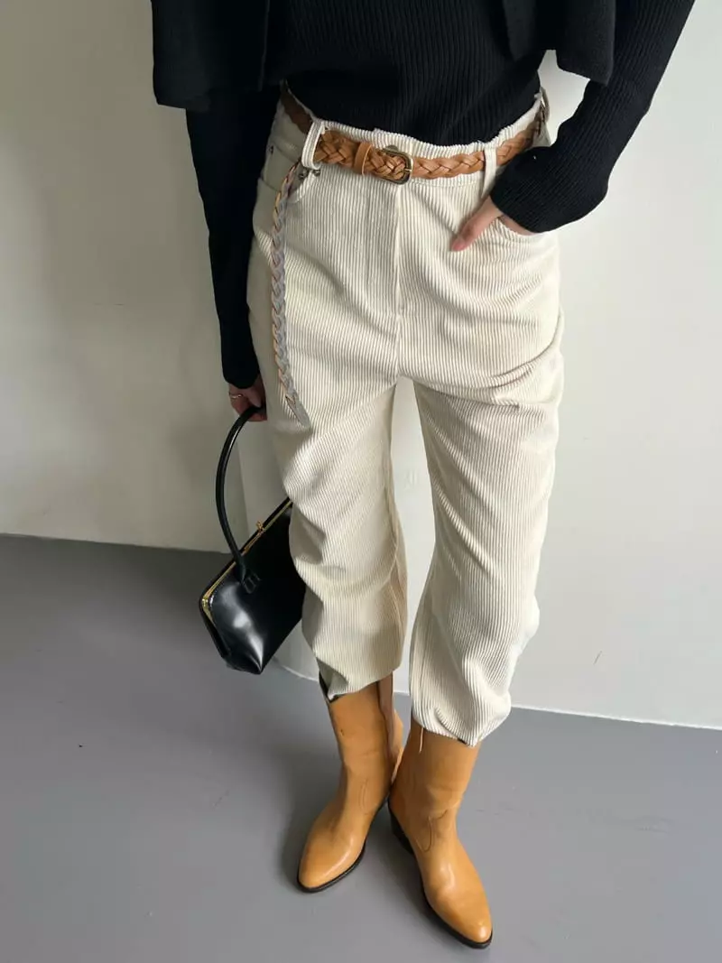 Chapter - Korean Women Fashion - #restrostyle - Belt Set Nomal Pants - 6