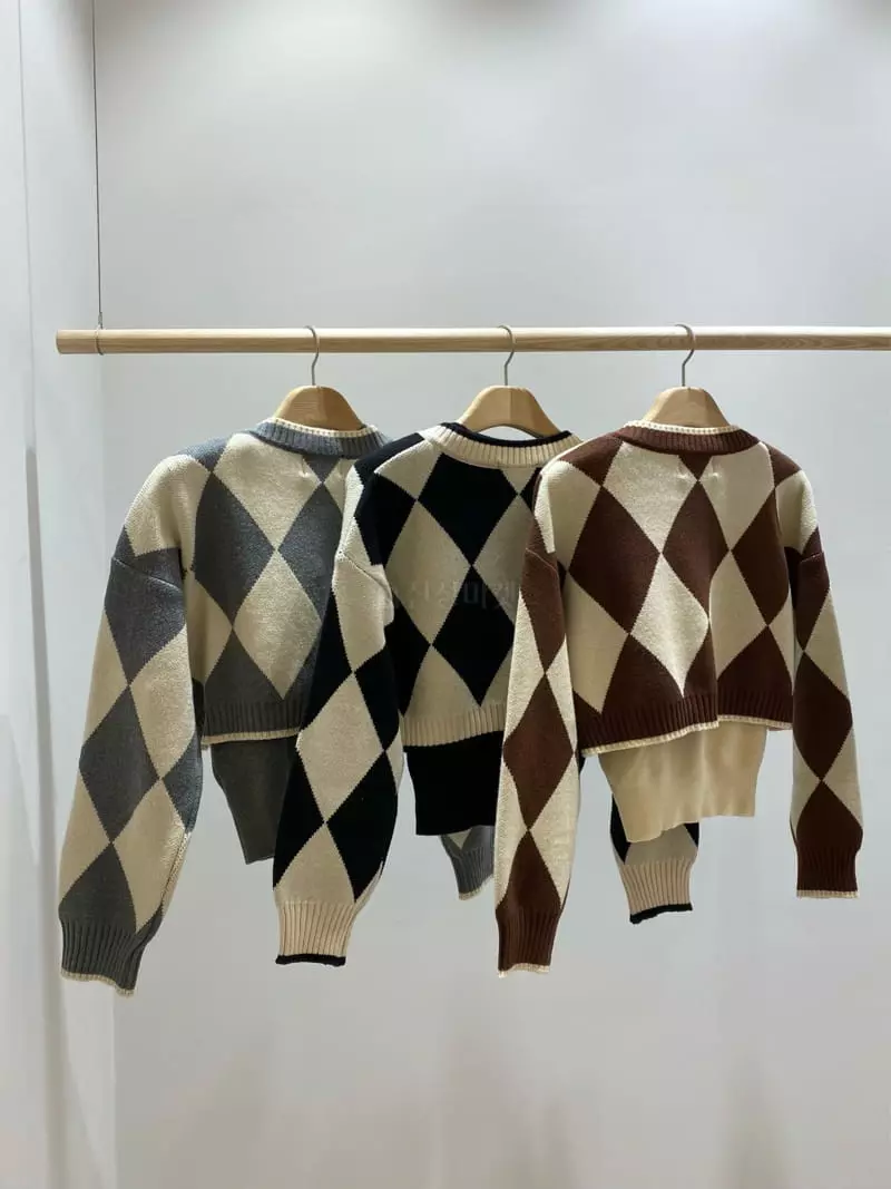 Chapter - Korean Women Fashion - #vintageinspired - Argyle Knit Tee - 9