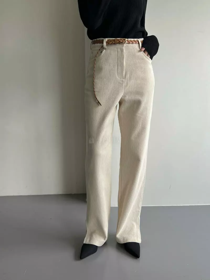 Chapter - Korean Women Fashion - #vintageinspired - Belt Set Nomal Pants - 3