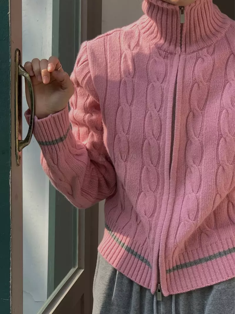 Chapter - Korean Women Fashion - #womensfashion - Knit Two Way Zip-up - 8