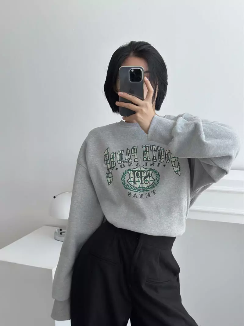 Chapter - Korean Women Fashion - #womensfashion - Check Sweatshirt - 2