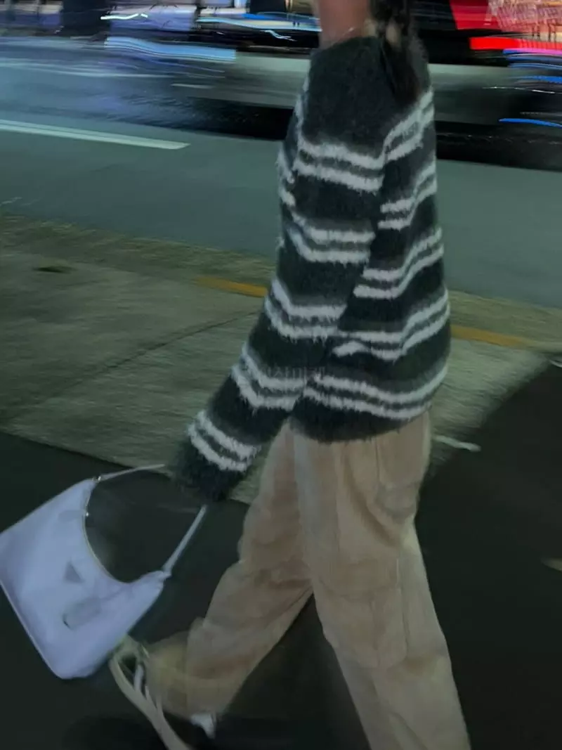 Charlotte - Korean Women Fashion - #momslook - Strieps Knit Tee - 2