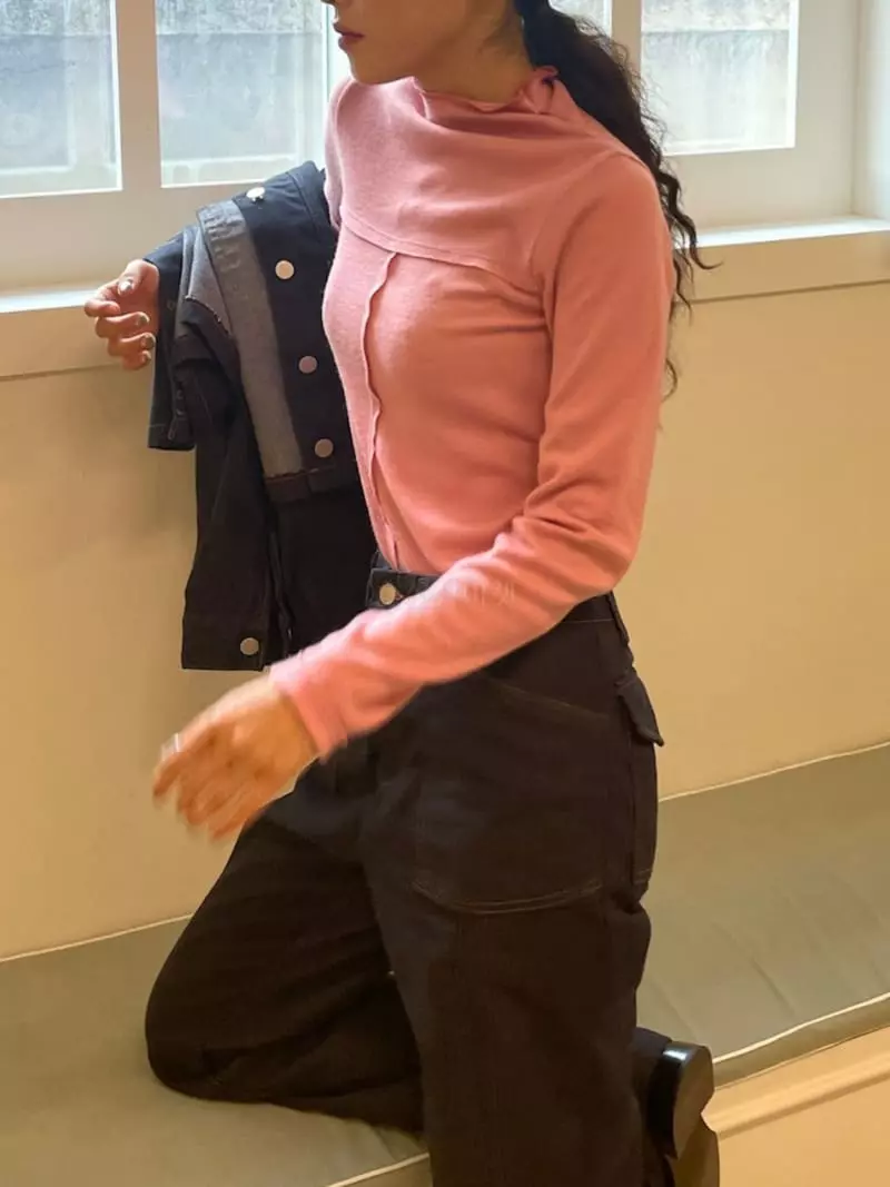 Charlotte - Korean Women Fashion - #momslook - Half Turtleneck Tee - 2
