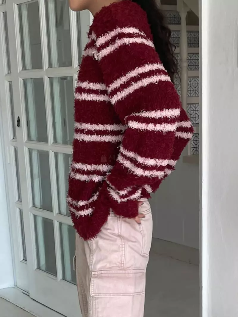 Charlotte - Korean Women Fashion - #womensfashion - Strieps Knit Tee - 5