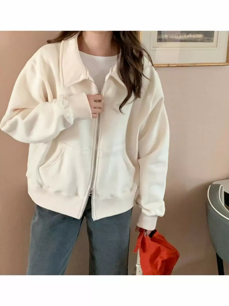 Chemi - Korean Women Fashion - #momslook - Fleece Molly Zip-up - 10