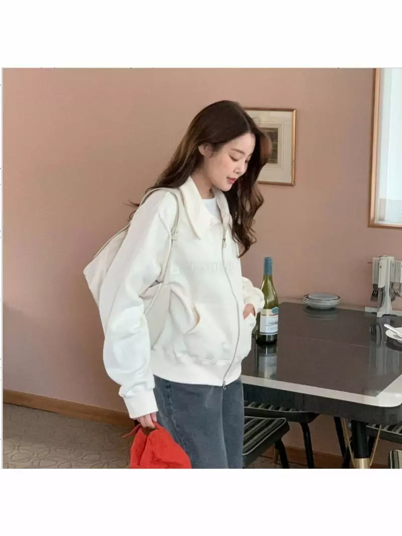 Chemi - Korean Women Fashion - #thatsdarling - Fleece Molly Zip-up - 8