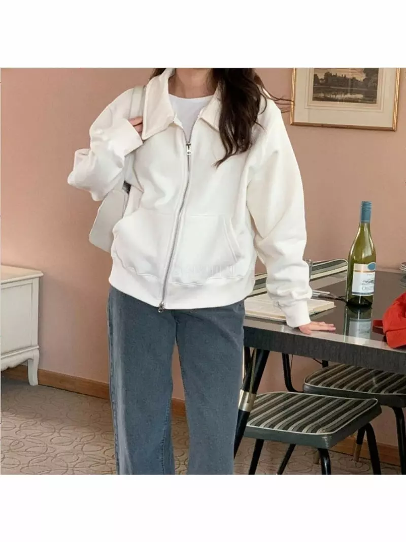 Chemi - Korean Women Fashion - #thelittlethings - Fleece Molly Zip-up - 9