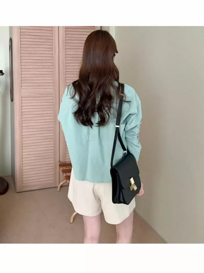 Chemi - Korean Women Fashion - #vintagekidsstyle - Rib Minimi Shirt - 5