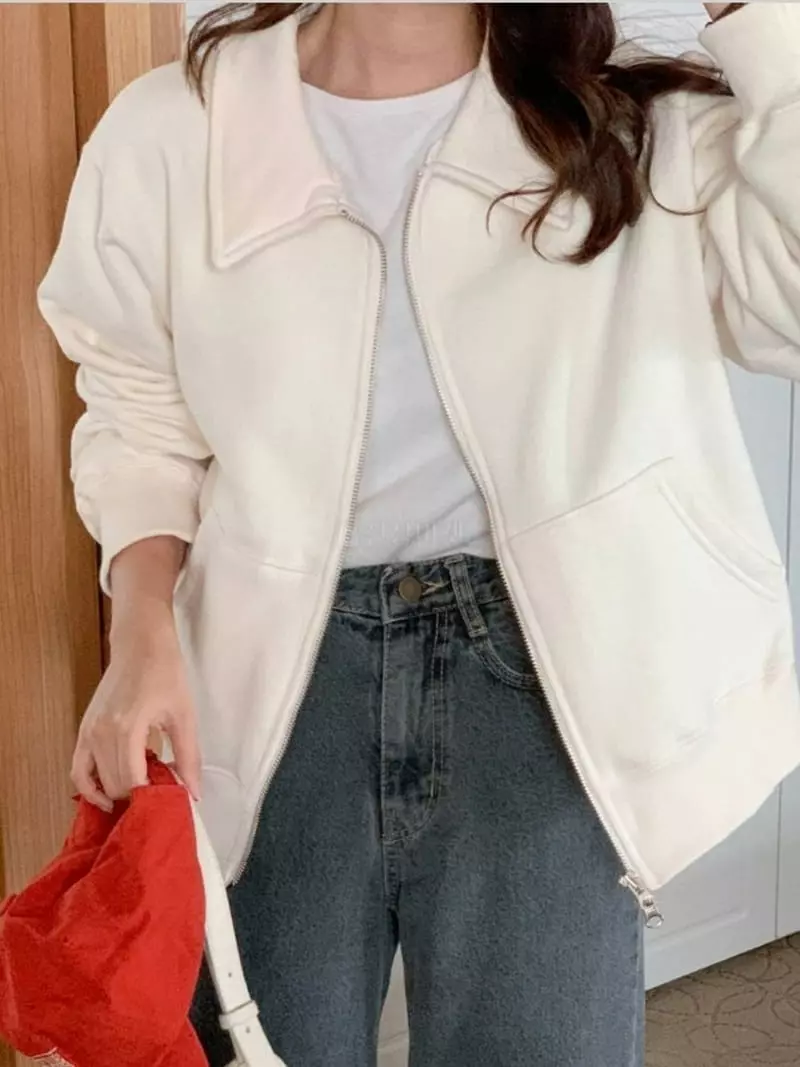 Chemi - Korean Women Fashion - #womensfashion - Fleece Molly Zip-up