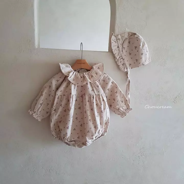 Choucream - Korean Baby Fashion - #babyboutique - Bon Jour Frill Bodysuit with Hat - 2