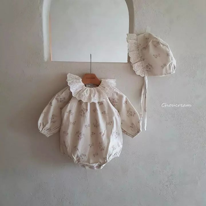 Choucream - Korean Baby Fashion - #babyboutique - Luna Flower Bodysuit with Hat