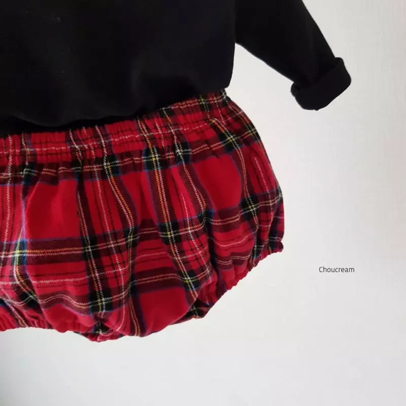 Choucream - Korean Baby Fashion - #onlinebabyshop - Tatan Check Bloomer - 4