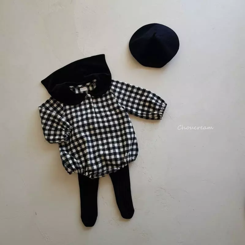 Choucream - Korean Baby Fashion - #babyboutique - Check Sailor Bodysuit