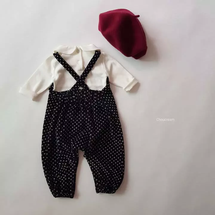 Choucream - Korean Baby Fashion - #babyboutiqueclothing - Veloure Dungarees Bodysuit - 2