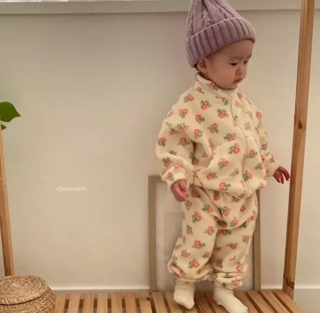 Choucream - Korean Baby Fashion - #babyboutiqueclothing - Flower Top Bottom Set - 7