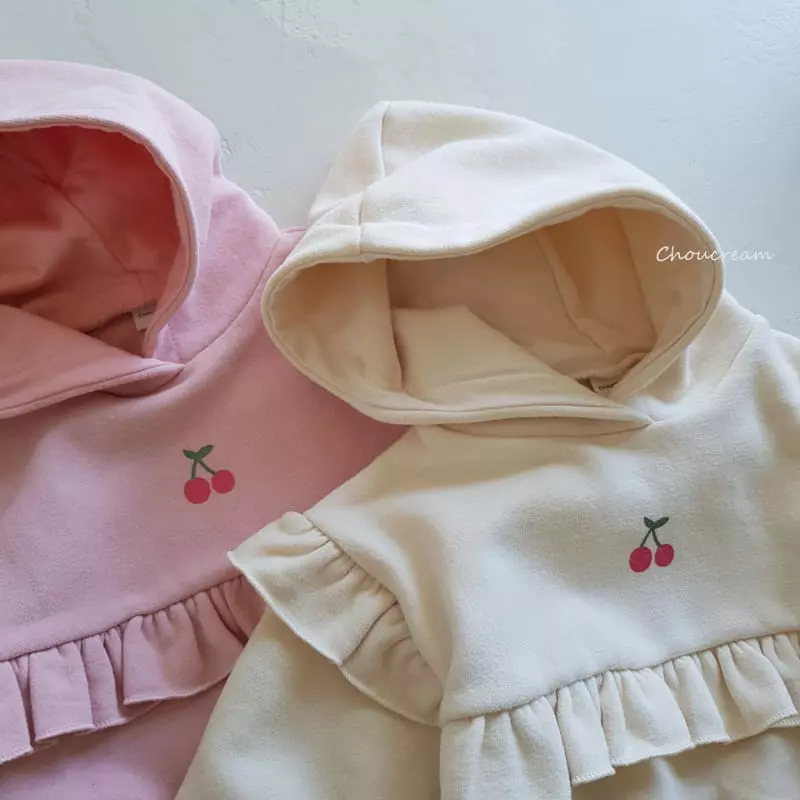 Choucream - Korean Baby Fashion - #babyboutiqueclothing - Cherry Hoody Bodysuit