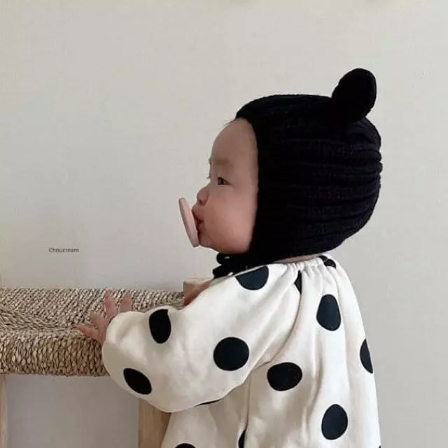 Choucream - Korean Baby Fashion - #babyclothing - Bebe Bear Knit Hat - 2