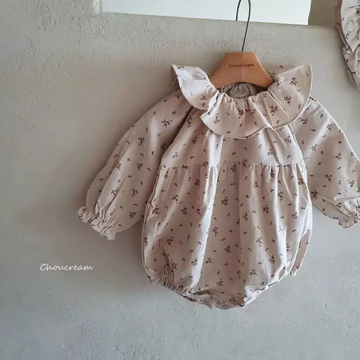 Choucream - Korean Baby Fashion - #babyboutiqueclothing - Bon Jour Frill Bodysuit with Hat - 4