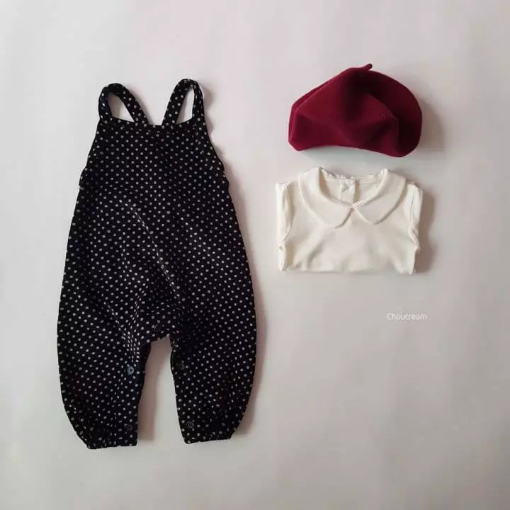 Choucream - Korean Baby Fashion - #babyclothing - Veloure Dungarees Bodysuit - 4