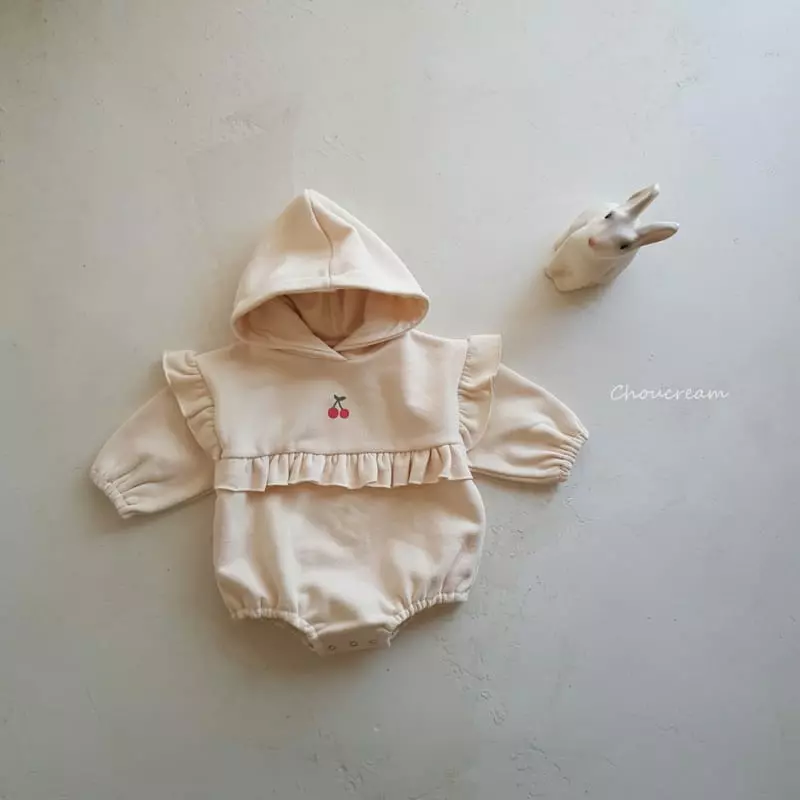 Choucream - Korean Baby Fashion - #babyfashion - Cherry Hoody Bodysuit - 3