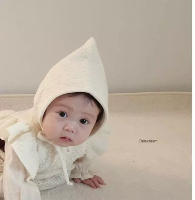 Choucream - Korean Baby Fashion - #babyfever - Bebe Winter Lace Bonnet - 3
