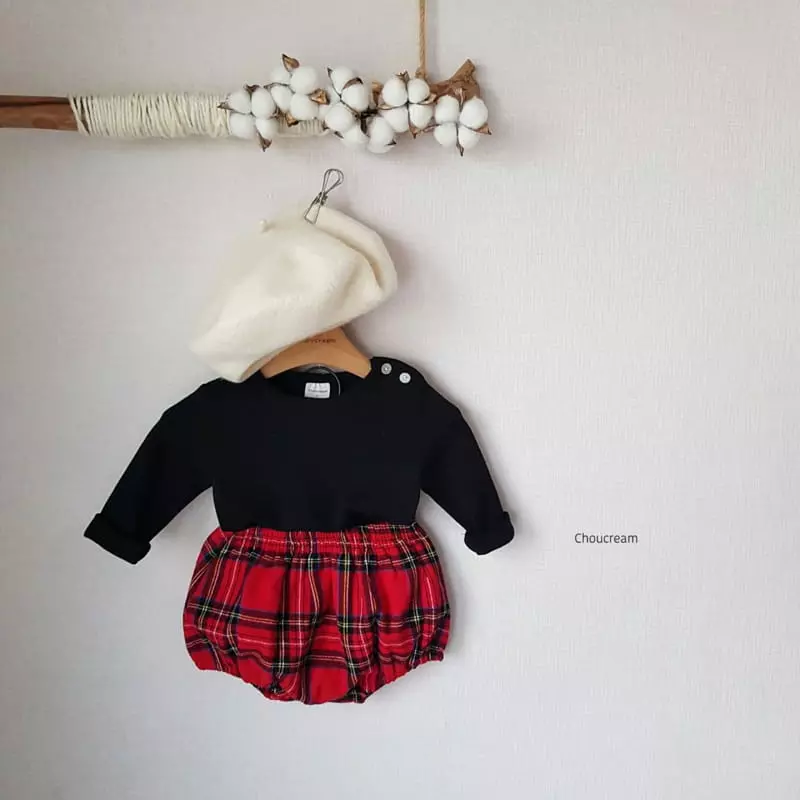 Choucream - Korean Baby Fashion - #babyfever - Tatan Check Bloomer - 9