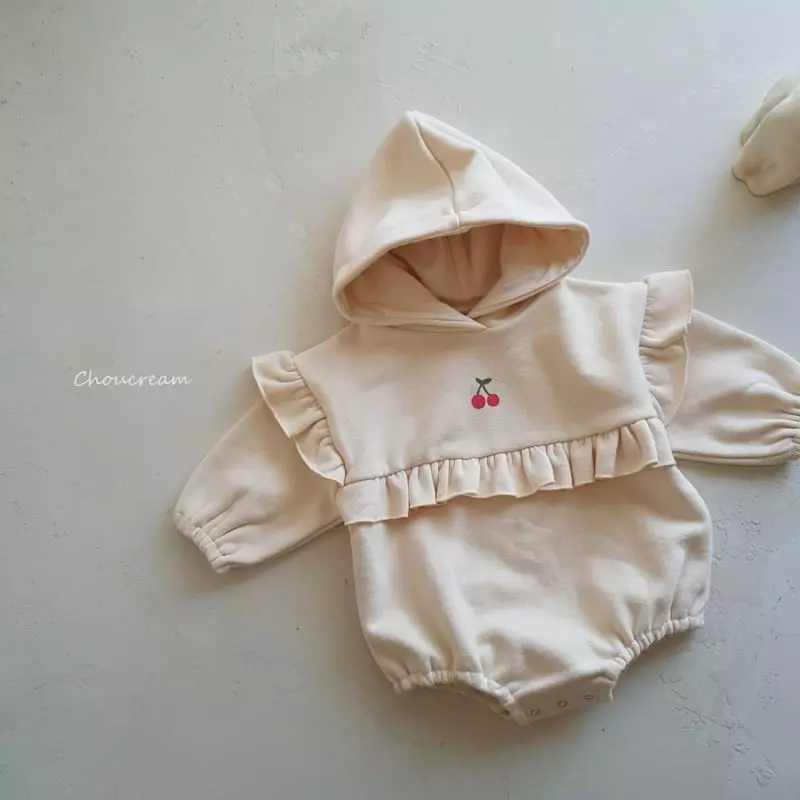Choucream - Korean Baby Fashion - #babyfashion - Cherry Hoody Bodysuit - 4