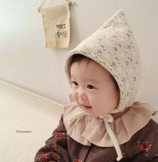 Choucream - Korean Baby Fashion - #babylifestyle - Bebe Winter Lace Bonnet - 5