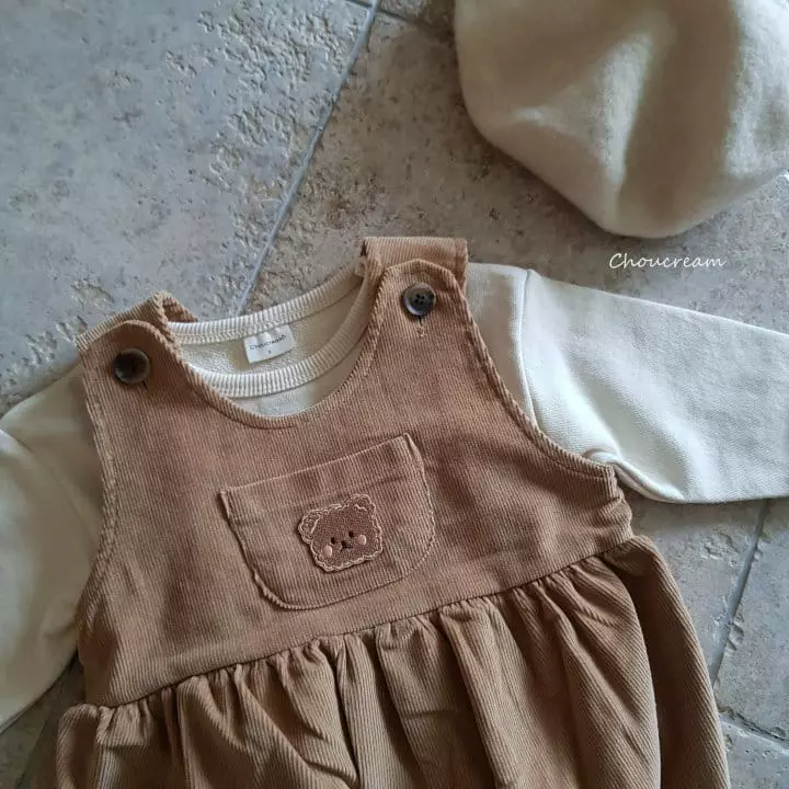 Choucream - Korean Baby Fashion - #babylifestyle - Bear Dungarees Bodysuit - 3
