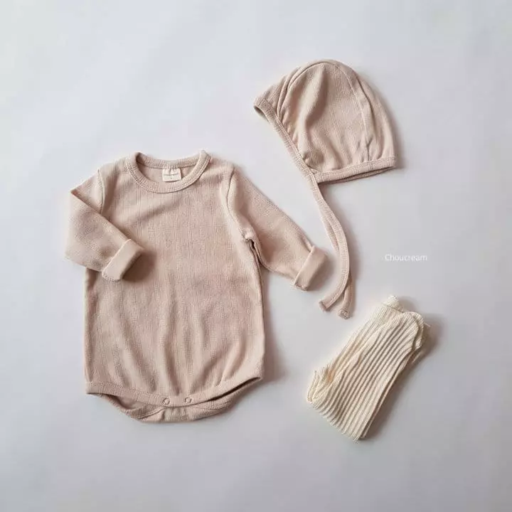 Choucream - Korean Baby Fashion - #babyoninstagram - Mochi Bodysuit with Hat - 10