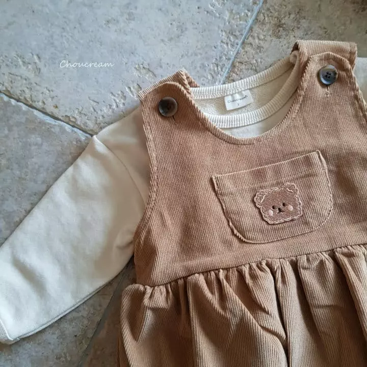 Choucream - Korean Baby Fashion - #babylifestyle - Bear Dungarees Bodysuit - 4