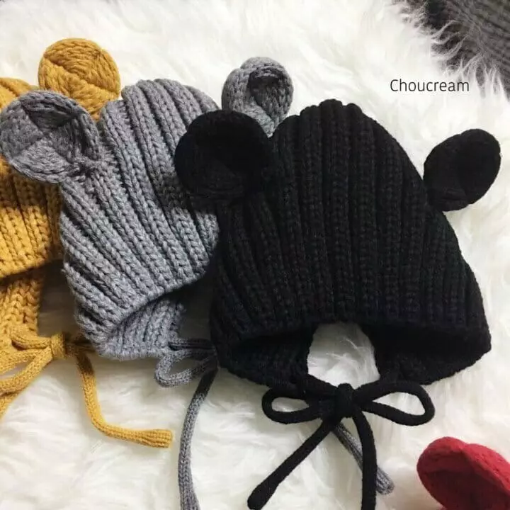 Choucream - Korean Baby Fashion - #babyootd - Bebe Bear Knit Hat - 8