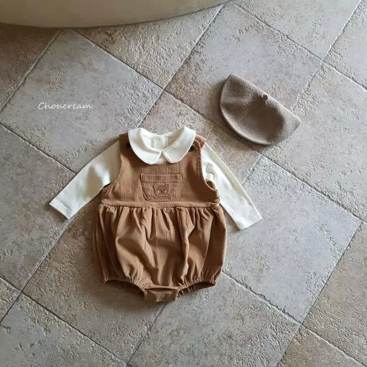 Choucream - Korean Baby Fashion - #babyootd - Bear Dungarees Bodysuit - 5