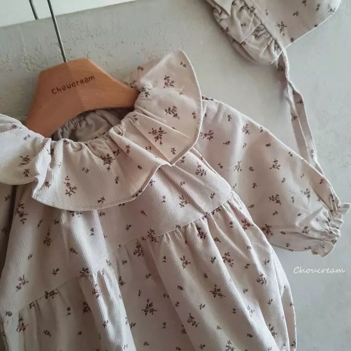 Choucream - Korean Baby Fashion - #babyootd - Bon Jour Frill Bodysuit with Hat - 10