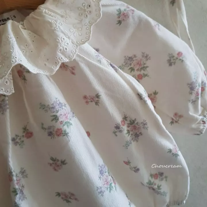 Choucream - Korean Baby Fashion - #babyootd - Luna Flower Bodysuit with Hat - 9