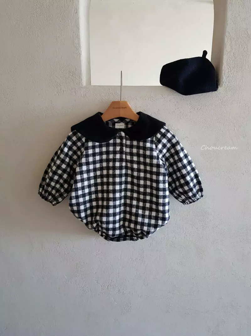 Choucream - Korean Baby Fashion - #babyootd - Check Sailor Bodysuit - 9