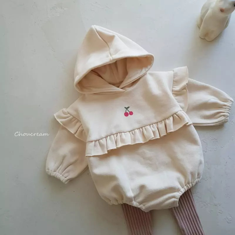 Choucream - Korean Baby Fashion - #babyootd - Cherry Hoody Bodysuit - 8