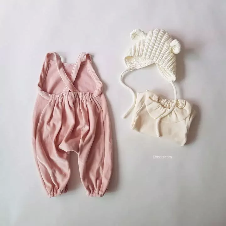 Choucream - Korean Baby Fashion - #babyoutfit - Veloure Dungarees Bodysuit - 11