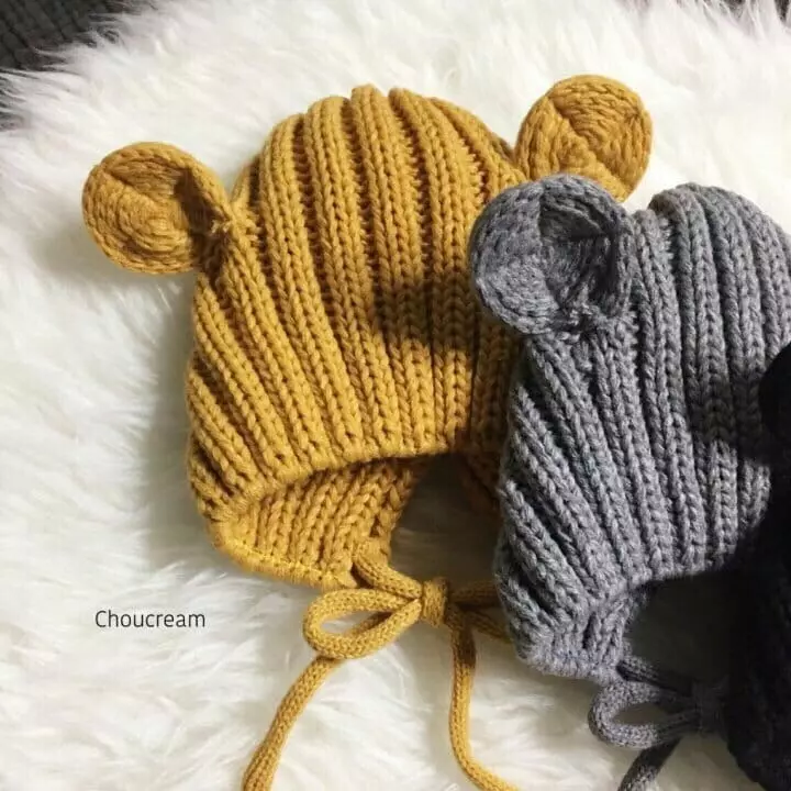 Choucream - Korean Baby Fashion - #babyoutfit - Bebe Bear Knit Hat - 9