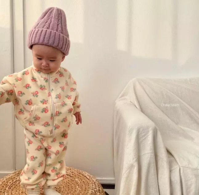 Choucream - Korean Baby Fashion - #babyoutfit - Flower Top Bottom Set
