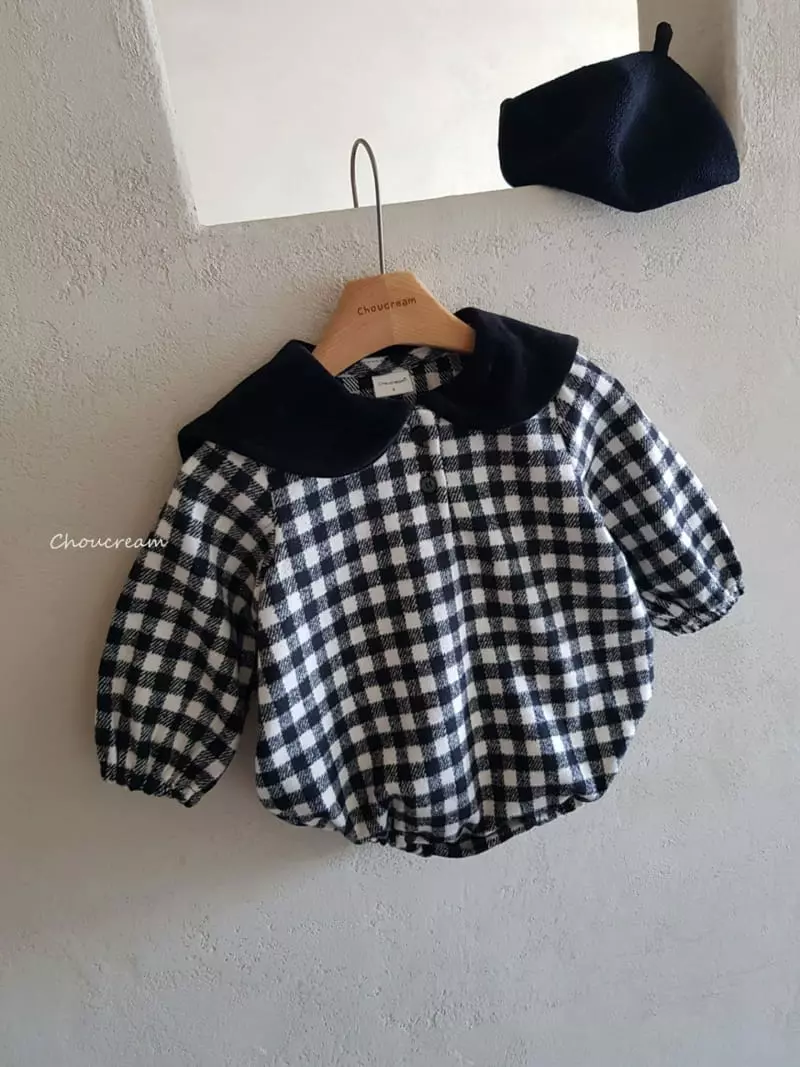 Choucream - Korean Baby Fashion - #babyoutfit - Check Sailor Bodysuit - 10