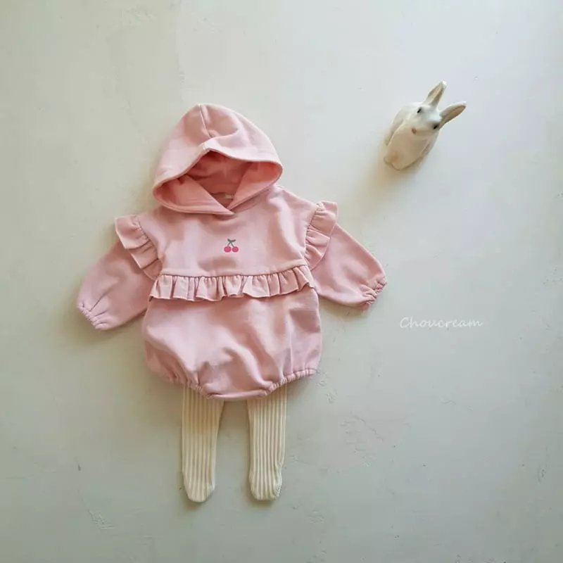 Choucream - Korean Baby Fashion - #babyoutfit - Cherry Hoody Bodysuit - 10