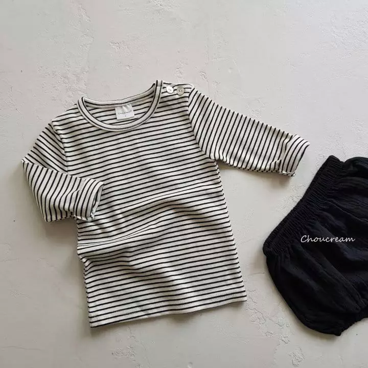 Choucream - Korean Baby Fashion - #babywear - Bebe Stripes Tee - 3