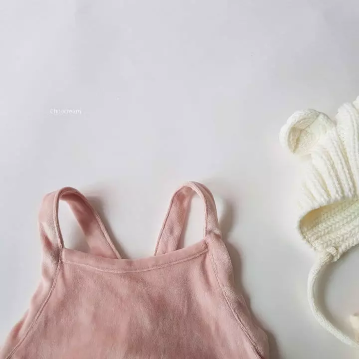 Choucream - Korean Baby Fashion - #babywear - Veloure Dungarees Bodysuit - 12