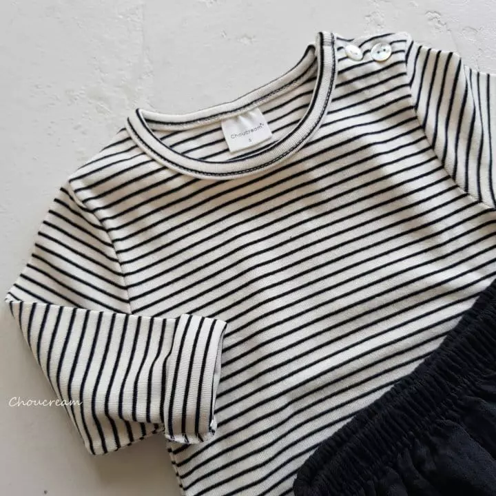 Choucream - Korean Baby Fashion - #babywear - Bebe Stripes Tee - 4