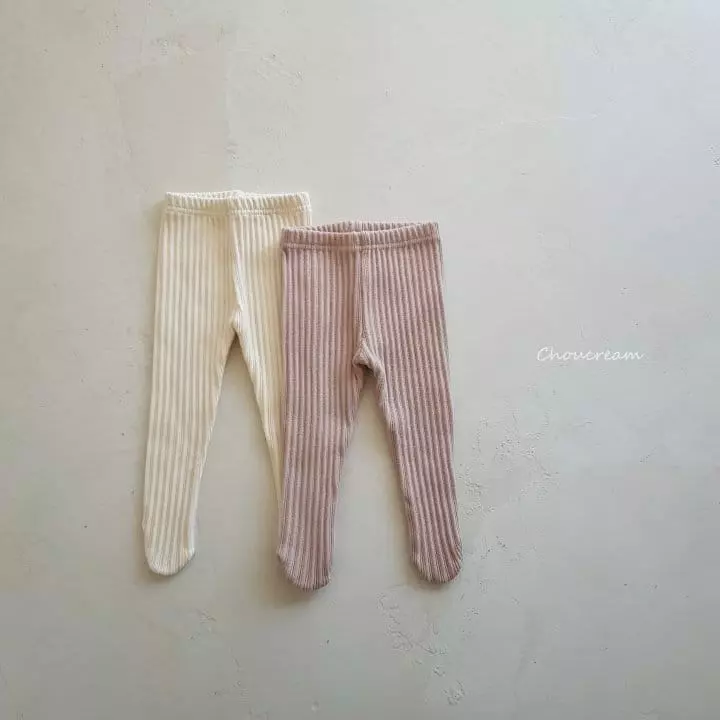 Choucream - Korean Baby Fashion - #onlinebabyboutique - Fleece Rib Foot Leggings - 3
