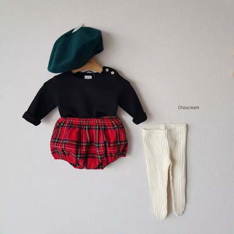 Choucream - Korean Baby Fashion - #onlinebabyboutique - Tatan Check Bloomer - 2