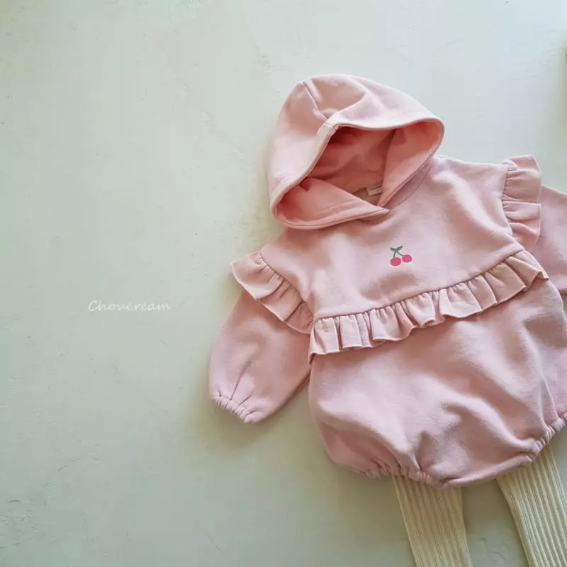 Choucream - Korean Baby Fashion - #onlinebabyboutique - Cherry Hoody Bodysuit - 12